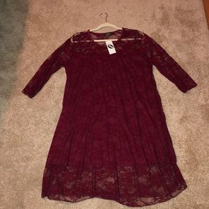 Wine Lace Dress